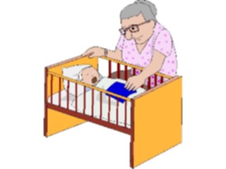 Sticker Custom Preview Image #098674 People Cartoons Grandmother Baby