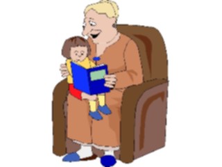 Sticker Custom Preview Image #098675 People Cartoons Grandmother Readingto Girl