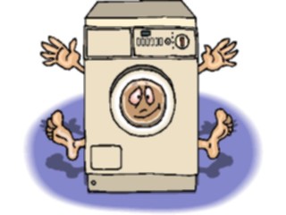 Sticker Custom Preview Image #098699 People Cartoons Guyin Washing Machine