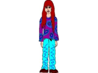 Sticker Custom Preview Image #098750 People Cartoons Hippie Girl1