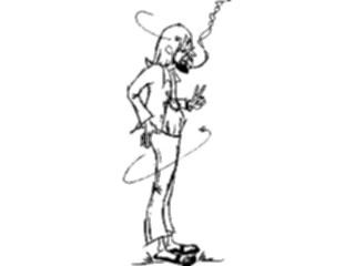 Sticker Custom Preview Image #098758 People Cartoons Hippie Man Smoking