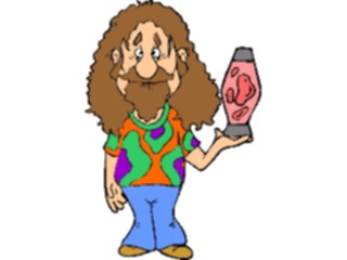 Sticker Custom Preview Image #098760 People Cartoons Hippie Manwith Lava Lamp