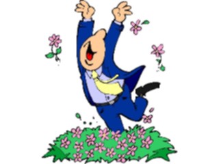 Sticker Custom Preview Image #098813 People Cartoons Jumpingin Flowers