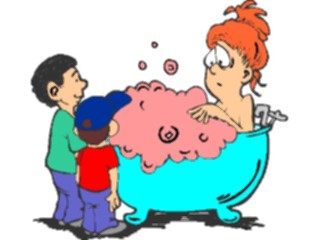 Sticker Custom Preview Image #098833 People Cartoons Kids Bothering Moms Bath