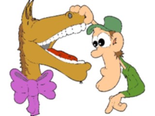 Sticker Custom Preview Image #098879 People Cartoons Looking Gift Horsein Mouth