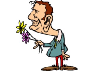 Sticker Custom Preview Image #098954 People Cartoons Man Giving Flowers