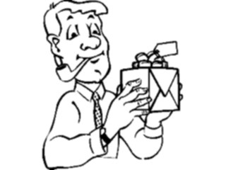 Sticker Custom Preview Image #098962 People Cartoons Man Holding Gift