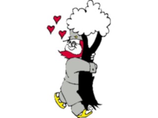 Sticker Custom Preview Image #098967 People Cartoons Man Hugging Tree