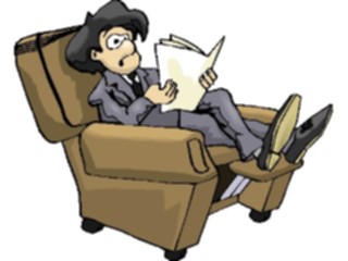 Sticker Custom Preview Image #099089 People Cartoons Man Reading Paper3