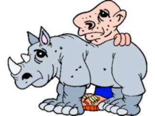 Sticker Custom Preview Image #099093 People Cartoons Man Rhino