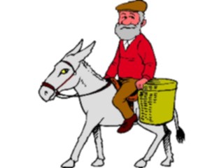 Sticker Custom Preview Image #099095 People Cartoons Man Riding Donkey