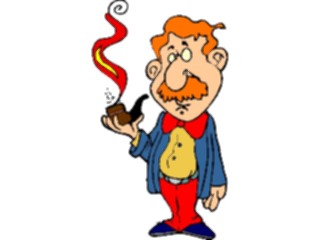 Sticker Custom Preview Image #099140 People Cartoons Man Smoking Pipe