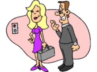 Sticker Custom Preview Image #099153 People Cartoons Man Talkingto Woman