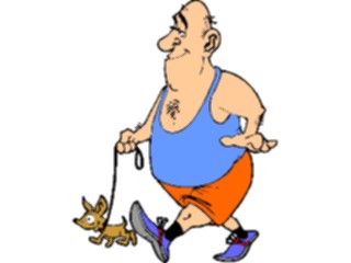 Sticker Custom Preview Image #099169 People Cartoons Man Walking Dog1