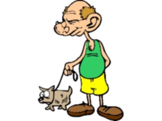 Sticker Custom Preview Image #099170 People Cartoons Man Walking Dog2