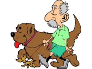 Sticker Custom Preview Image #099171 People Cartoons Man Walking Dogs