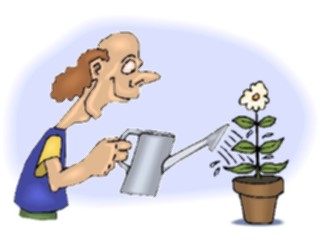 Sticker Custom Preview Image #099173 People Cartoons Man Watering Flower