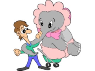 Sticker Custom Preview Image #099203 People Cartoons Manwith Baby Elephant