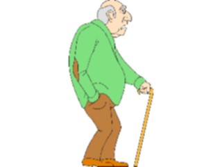 Sticker Custom Preview Image #099231 People Cartoons Manwith Cane2