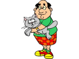 Sticker Custom Preview Image #099236 People Cartoons Manwith Cat