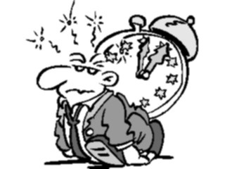 Sticker Custom Preview Image #099239 People Cartoons Manwith Clock1