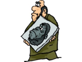 Sticker Custom Preview Image #099247 People Cartoons Manwith Gorilla Portrait