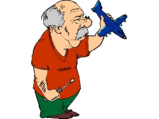 Sticker Custom Preview Image #099259 People Cartoons Manwith Model Airplane