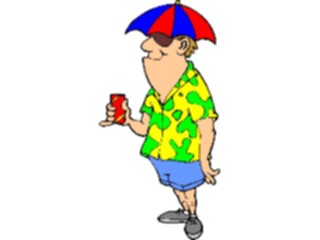 Sticker Custom Preview Image #099299 People Cartoons Manwith Umbrella Hat