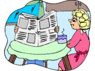 Sticker Custom Preview Image #099341 People Cartoons Morning Newspaper