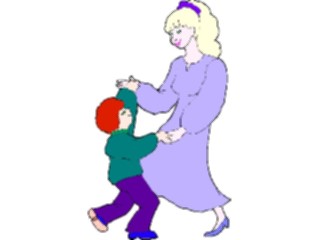 Sticker Custom Preview Image #099355 People Cartoons Mother Child Dancing