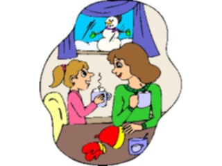 Sticker Custom Preview Image #099360 People Cartoons Mother Daughter5