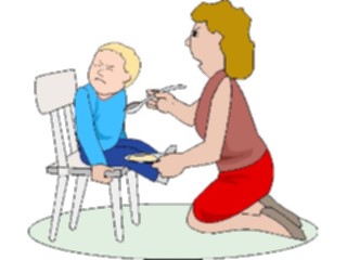 Sticker Custom Preview Image #099368 People Cartoons Mother Feeding Son2