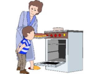 Sticker Custom Preview Image #099384 People Cartoons Mother Son Cooking