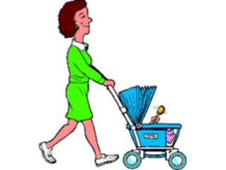 Sticker Custom Preview Image #099388 People Cartoons Mother Stroller2