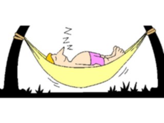 Sticker Custom Preview Image #099410 People Cartoons Nappingin Hammock