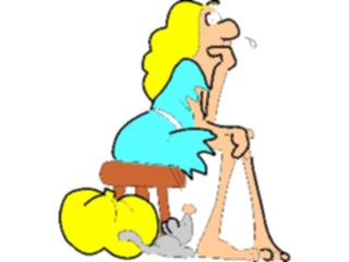 Sticker Custom Preview Image #099418 People Cartoons Nervous Woman