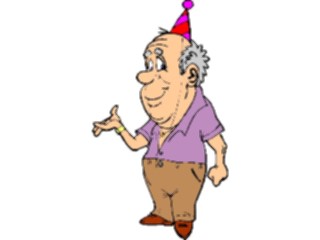 Sticker Custom Preview Image #099443 People Cartoons Old Manin Party Hat