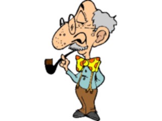 Sticker Custom Preview Image #099444 People Cartoons Old Man Smoking Pipe