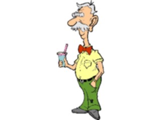 Sticker Custom Preview Image #099447 People Cartoons Old Manwith Drink