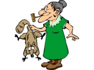 Sticker Custom Preview Image #099450 People Cartoons Old Woman Raccoon