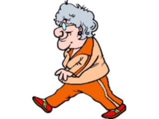 Sticker Custom Preview Image #099451 People Cartoons Old Woman Walking