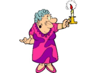 Sticker Custom Preview Image #099452 People Cartoons Old Womanwith Candle