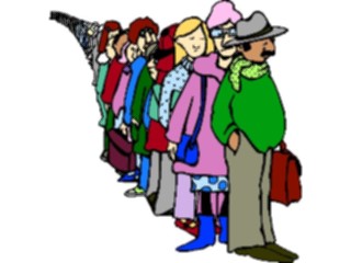 Sticker Custom Preview Image #099493 People Cartoons People Standing Line