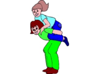 Sticker Custom Preview Image #099499 People Cartoons Piggyback Ride