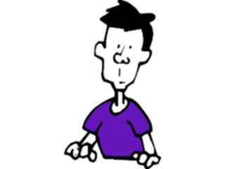 Sticker Custom Preview Image #099552 People Cartoons Purple Shirt Man