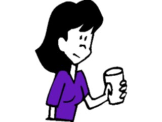 Sticker Custom Preview Image #099553 People Cartoons Purple Shirt Woman