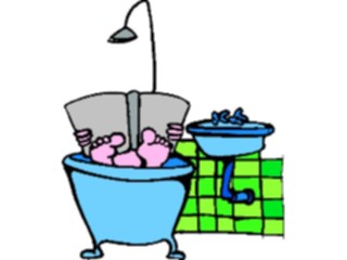 Sticker Custom Preview Image #099566 People Cartoons Readingin Tub