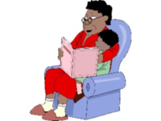 Sticker Custom Preview Image #099572 People Cartoons Readingwith Grandma