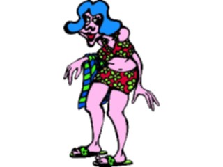 Sticker Custom Preview Image #099626 People Cartoons Seniorin Bikini