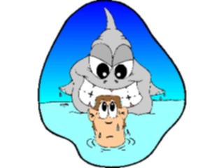 Sticker Custom Preview Image #099633 People Cartoons Shark Attack